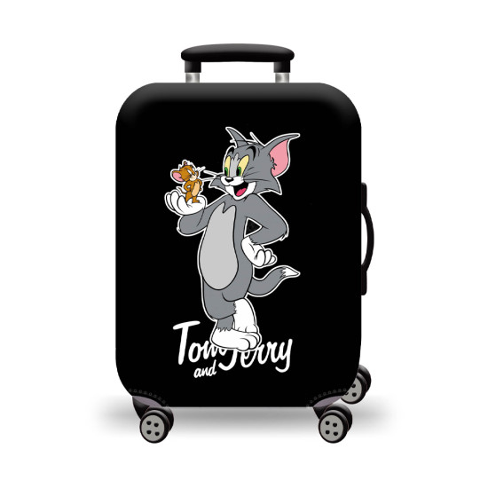 AMBER Κάλυμμα Βαλίτσας Medium Black Tom and Jerry AM765-02