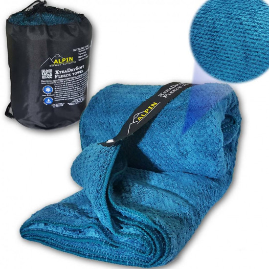 ALPIN Πετσέτα XtraDrySoft Fleece Microfiber 75x150 Μπλε 